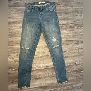 Classic Blue Distressed Women Jeans